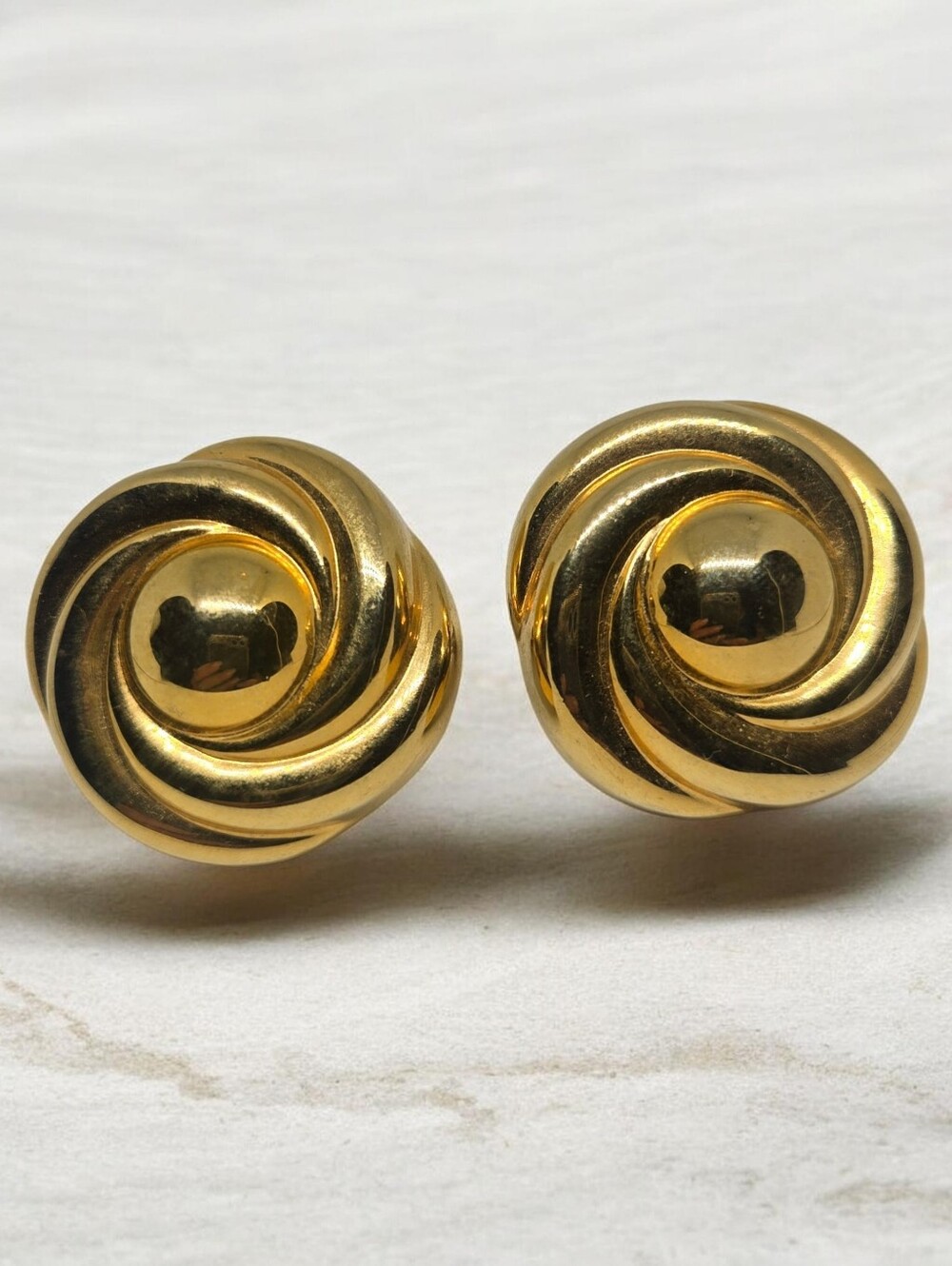 Classic Gold Swirl Clip-On Earrings - Vintage